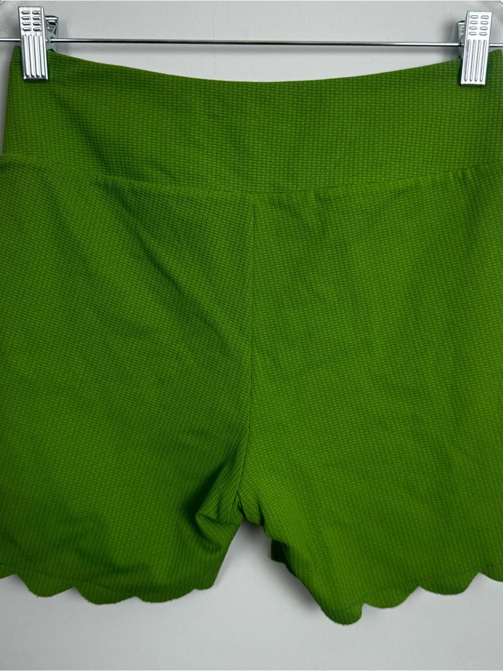 MARYSIA | Green Halter & High-Waist Ribbed Scallop Hem Shorts SET Women’s Size L
